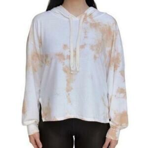 Found Los Angeles Dreamer Tie Dye High Low Hoodie Rose Taupe Large